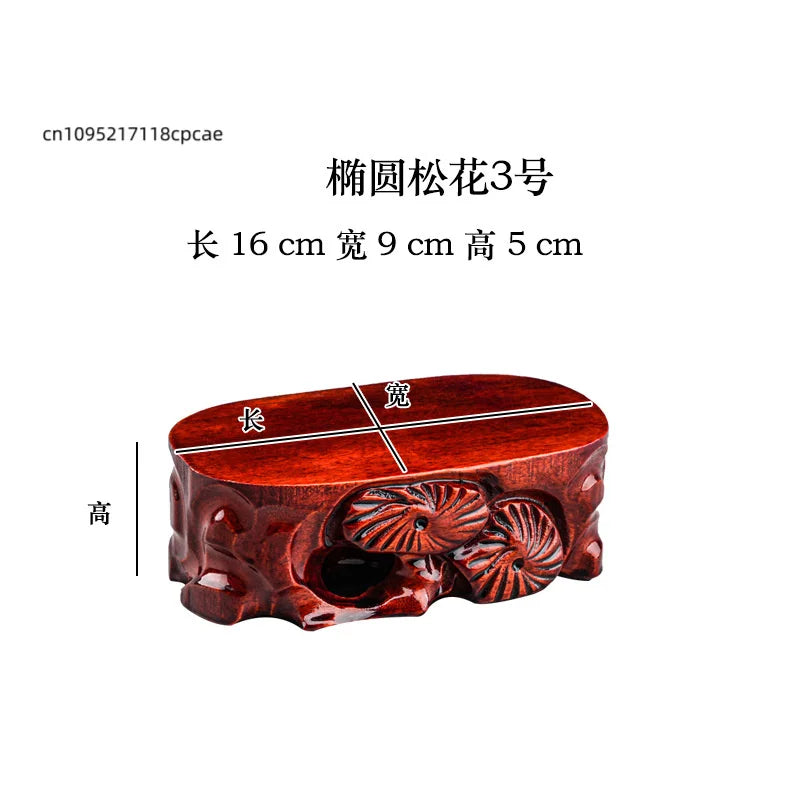 Wooden Display Stand for Crafts, Durable Base for Stone/Figurine/Vase Multi-size Decorative Pedestal for Home Decor