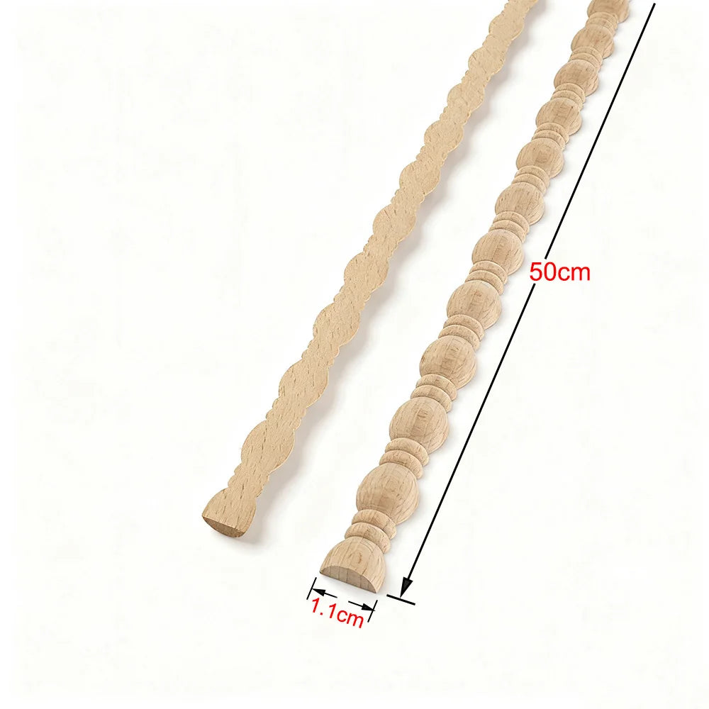 Wood Figurines Wood Applique Wood Decal Onlay Wood Carving Lines Carved Exquisite Natural Long Wooden Furniture Decor Lines Stra