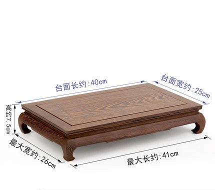 Natural Solid Wood Base for Figurines Statues Stone Bonsai Crafts Wooden Pedestal Display Stand Teapot Tea Pet Plate Vase Base