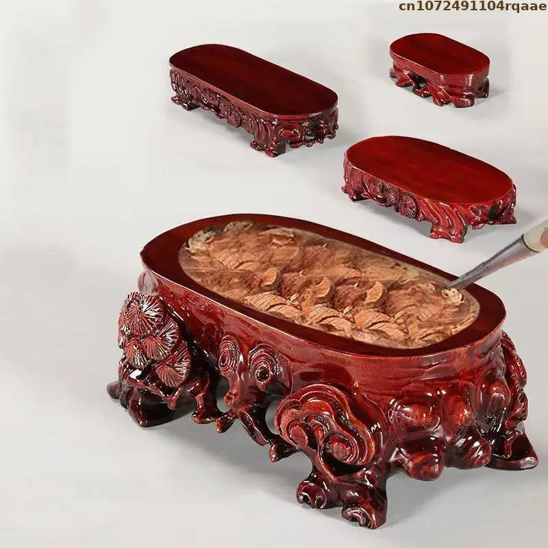 Wooden Display Stand - Multi-Purpose for Tea Sets, Bonsai Plants, Vases, Buddha Statues & Incense Burners | Decorative Shelf