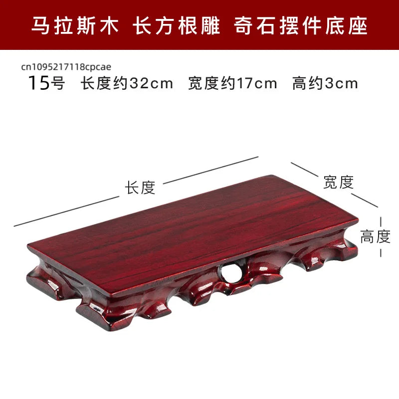 Wooden Display Stand for Crafts, Durable Base for Stone/Figurine/Vase Multi-size Decorative Pedestal for Home Decor