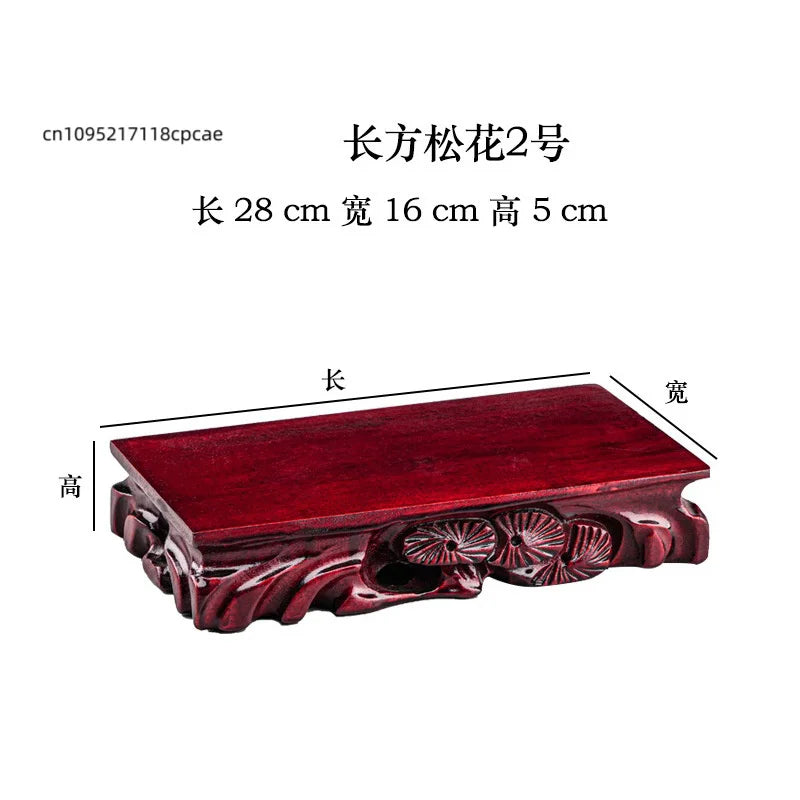 Wooden Display Stand for Crafts, Durable Base for Stone/Figurine/Vase Multi-size Decorative Pedestal for Home Decor