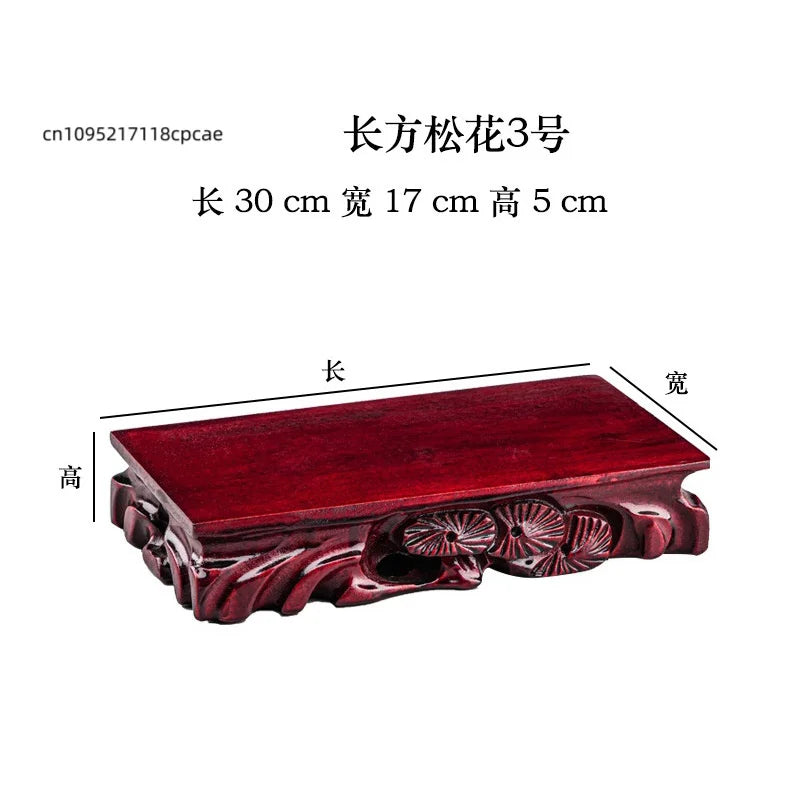 Wooden Display Stand for Crafts, Durable Base for Stone/Figurine/Vase Multi-size Decorative Pedestal for Home Decor