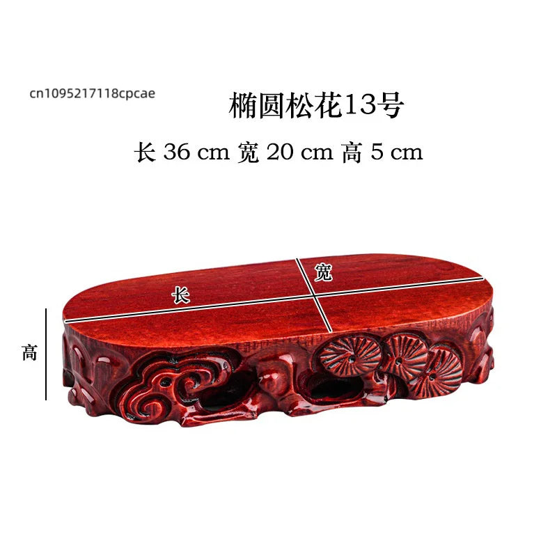 Wooden Display Stand for Crafts, Durable Base for Stone/Figurine/Vase Multi-size Decorative Pedestal for Home Decor