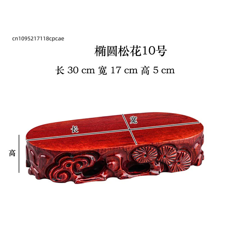 Wooden Display Stand for Crafts, Durable Base for Stone/Figurine/Vase Multi-size Decorative Pedestal for Home Decor
