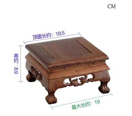 Natural Solid Wood Base for Figurines Statues Stone Bonsai Crafts Wooden Pedestal Display Stand Teapot Tea Pet Plate Vase Base