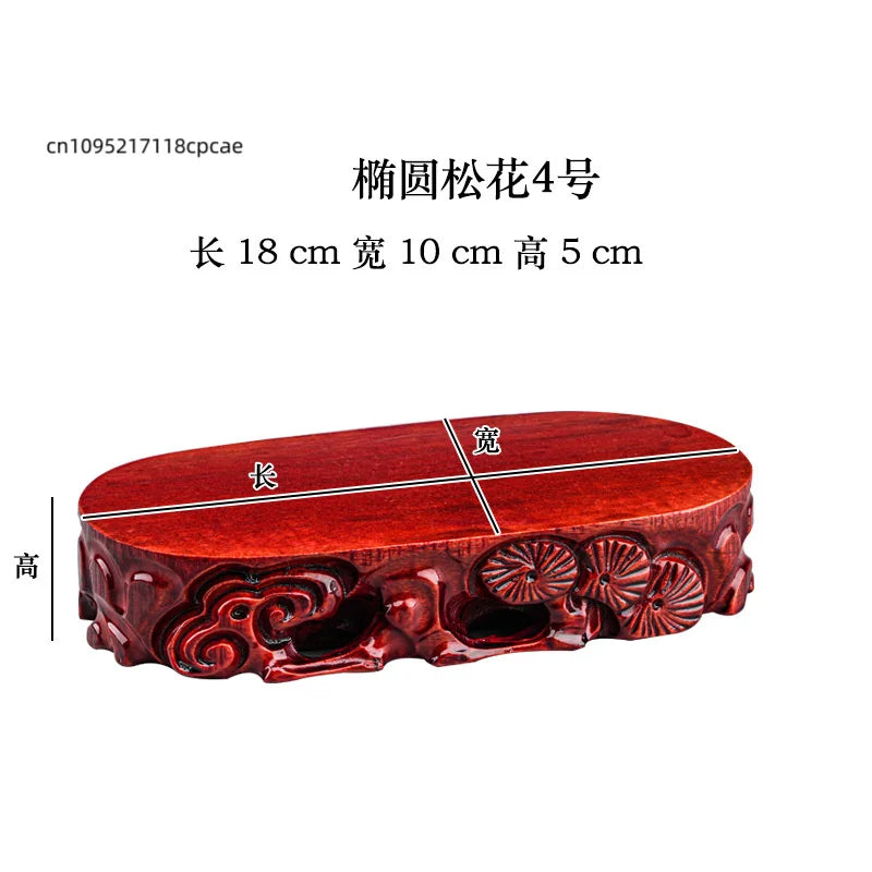 Wooden Display Stand for Crafts, Durable Base for Stone/Figurine/Vase Multi-size Decorative Pedestal for Home Decor
