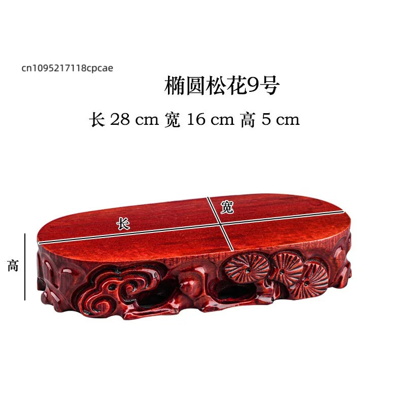 Wooden Display Stand for Crafts, Durable Base for Stone/Figurine/Vase Multi-size Decorative Pedestal for Home Decor