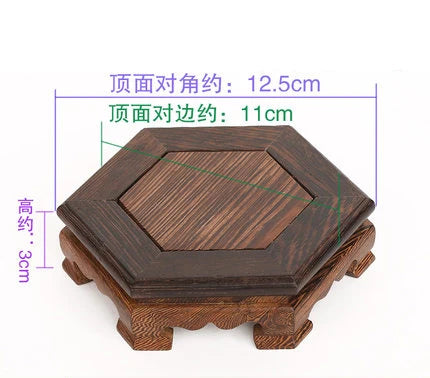 Natural Solid Wood Base for Figurines Statues Stone Bonsai Crafts Wooden Pedestal Display Stand Teapot Tea Pet Plate Vase Base