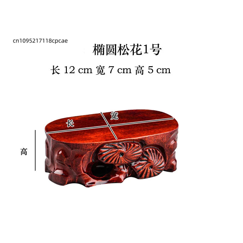 Wooden Display Stand for Crafts, Durable Base for Stone/Figurine/Vase Multi-size Decorative Pedestal for Home Decor