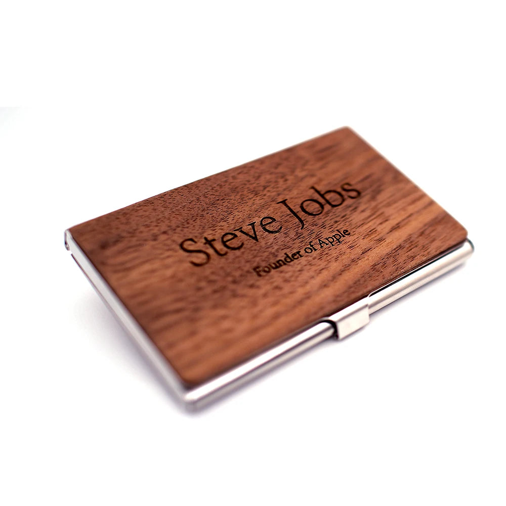 Wood Office Business Card Holder Wooden Clear Transparent Acrylic Counter Top Display Stand Desk Accessories hot sale