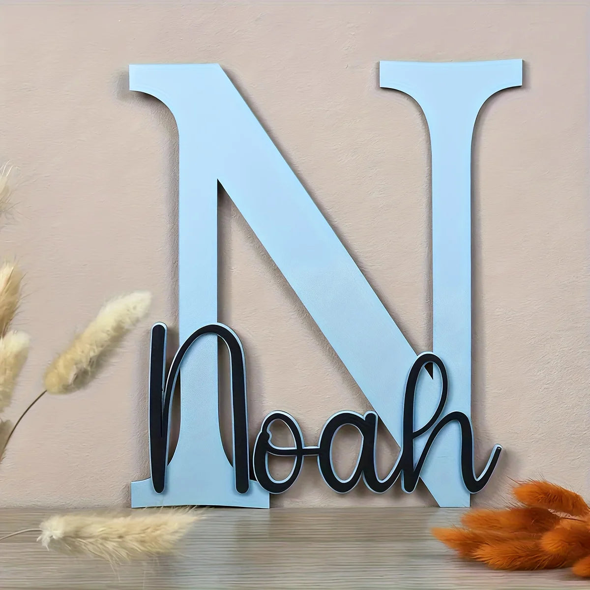 Wooden Name Plate for Children's Room - Customized Door Sign with Baby's Name Ideal Gift for Birth Baptism Wall Decor
