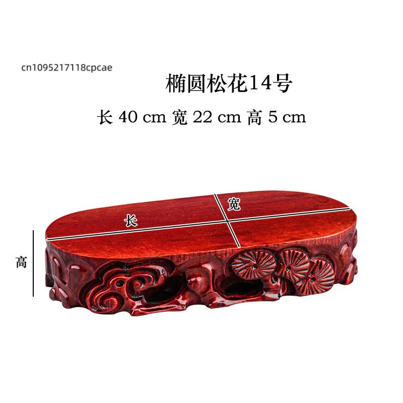Wooden Display Stand for Crafts, Durable Base for Stone/Figurine/Vase Multi-size Decorative Pedestal for Home Decor