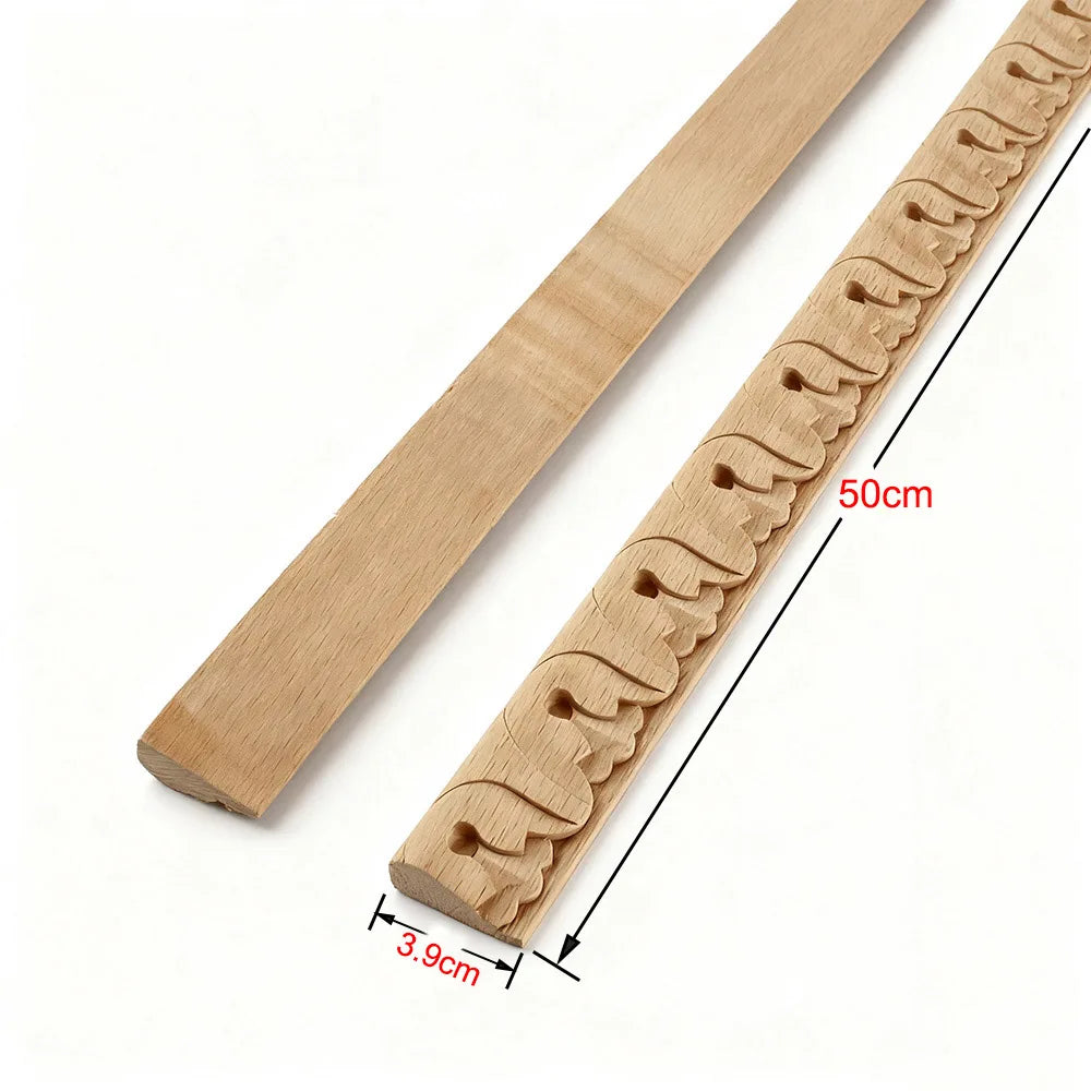 Wood Figurines Wood Applique Wood Decal Onlay Wood Carving Lines Carved Exquisite Natural Long Wooden Furniture Decor Lines Stra