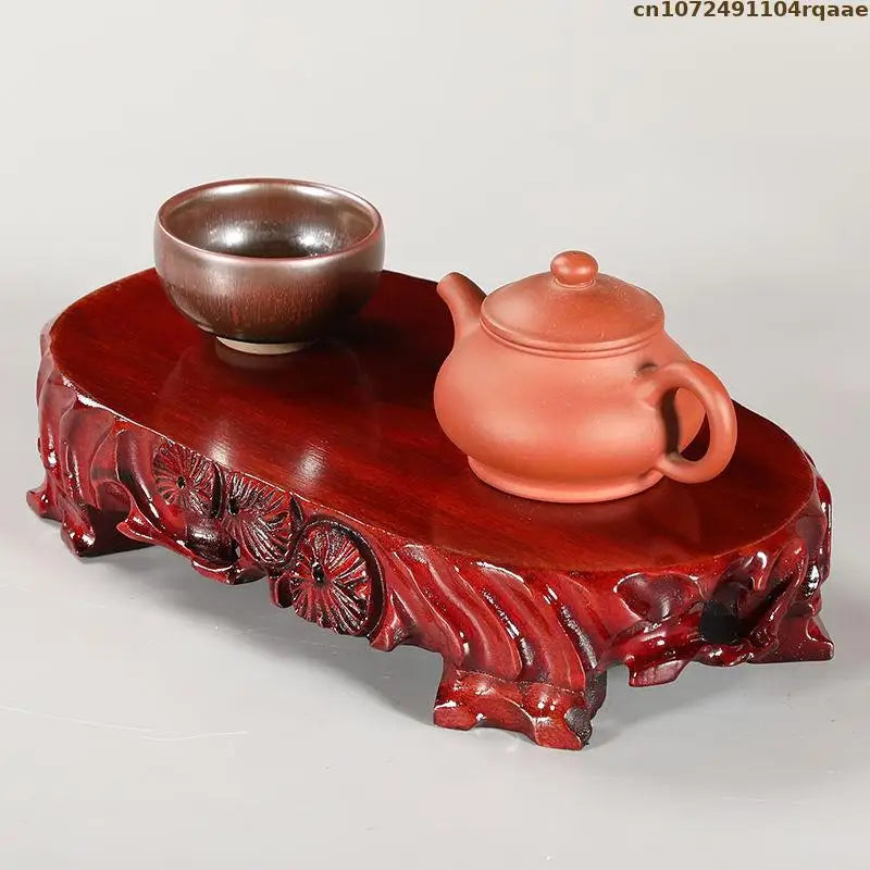 Wooden Display Stand - Multi-Purpose for Tea Sets, Bonsai Plants, Vases, Buddha Statues & Incense Burners | Decorative Shelf