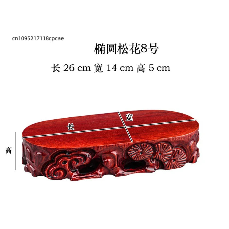 Wooden Display Stand for Crafts, Durable Base for Stone/Figurine/Vase Multi-size Decorative Pedestal for Home Decor