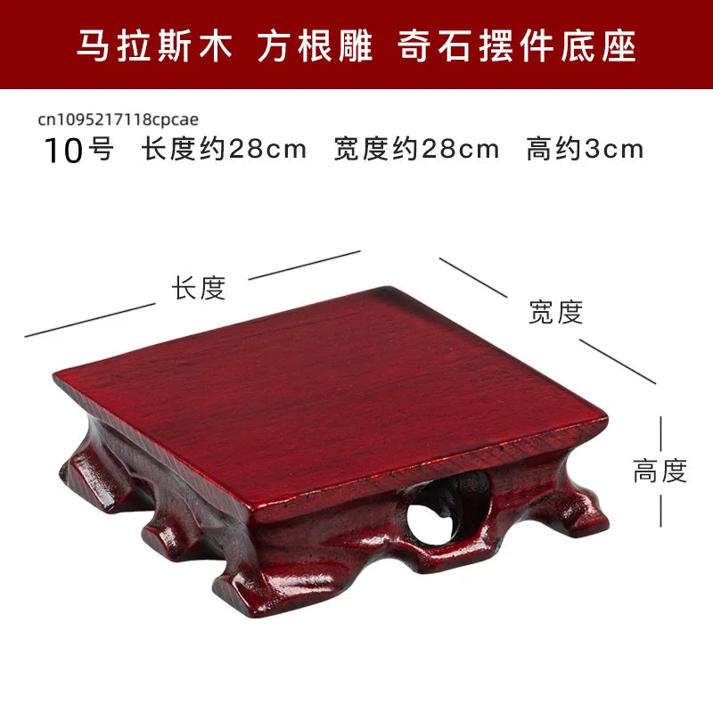 Wooden Display Stand for Crafts, Durable Base for Stone/Figurine/Vase Multi-size Decorative Pedestal for Home Decor