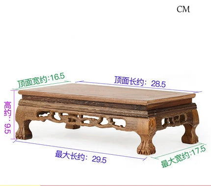 Natural Solid Wood Base for Figurines Statues Stone Bonsai Crafts Wooden Pedestal Display Stand Teapot Tea Pet Plate Vase Base