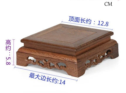 Natural Solid Wood Base for Figurines Statues Stone Bonsai Crafts Wooden Pedestal Display Stand Teapot Tea Pet Plate Vase Base