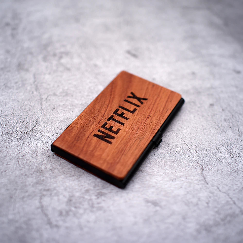 Wood Office Business Card Holder Wooden Clear Transparent Acrylic Counter Top Display Stand Desk Accessories hot sale