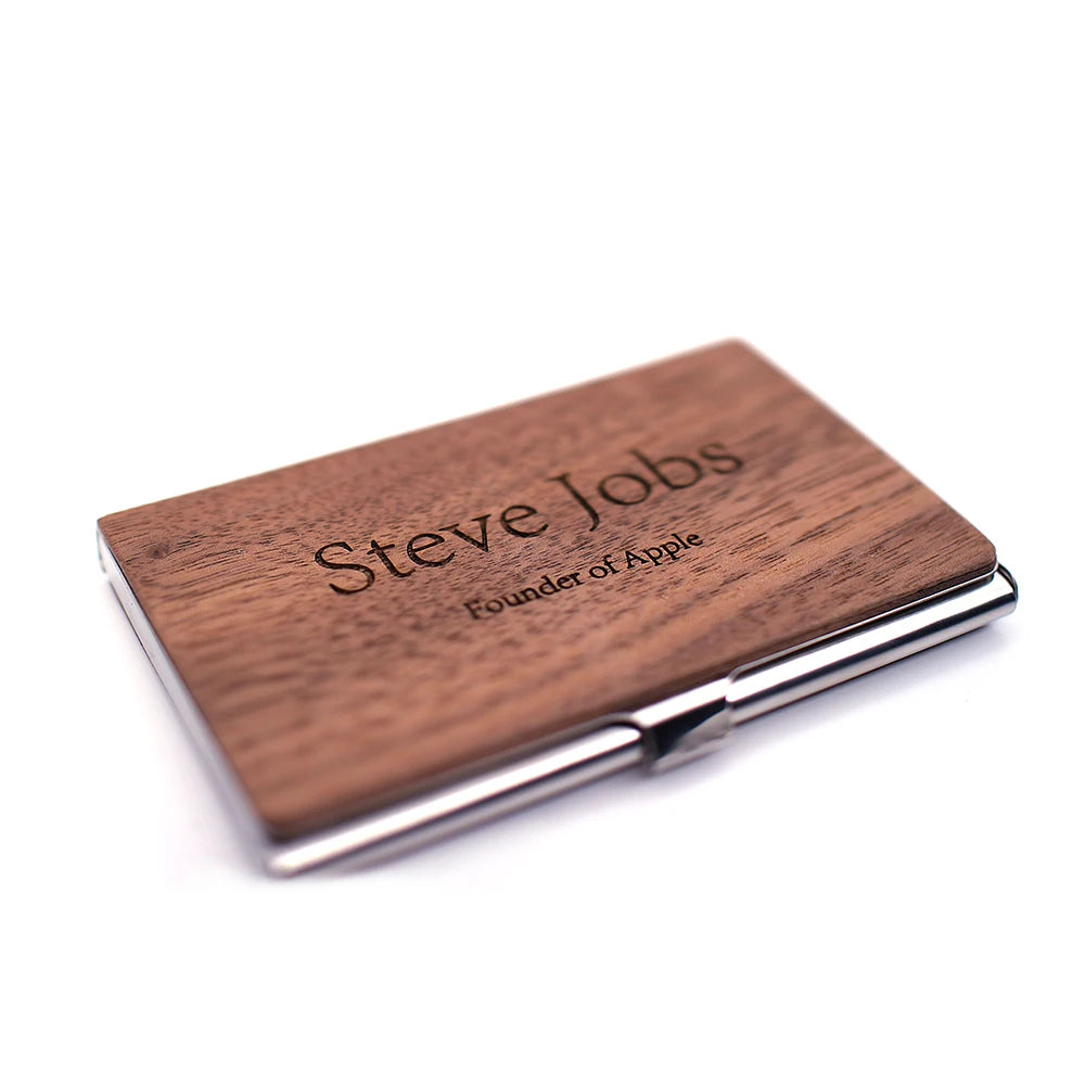 Wood Office Business Card Holder Wooden Clear Transparent Acrylic Counter Top Display Stand Desk Accessories hot sale