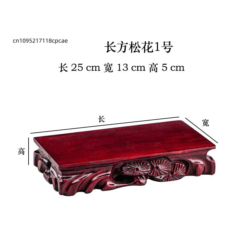 Wooden Display Stand for Crafts, Durable Base for Stone/Figurine/Vase Multi-size Decorative Pedestal for Home Decor