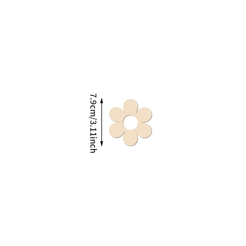 Wooden Flower Wood Cutouts Flowers Wooden Decor Reusable Wall Decor Wall Art For DIY Unfinished Craft Baby Room Wall Decorations
