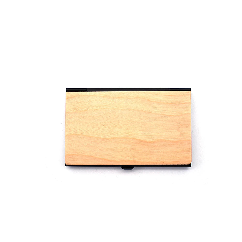 Wood Office Business Card Holder Wooden Clear Transparent Acrylic Counter Top Display Stand Desk Accessories hot sale