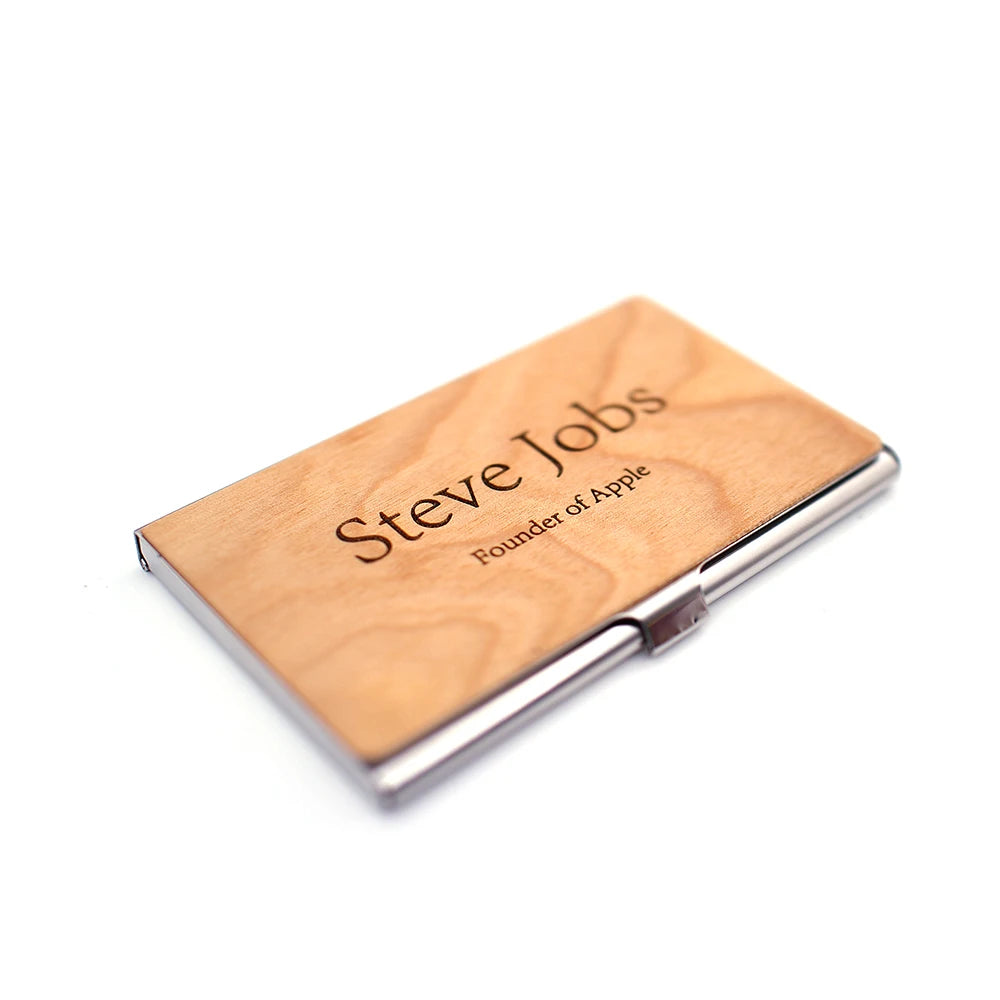 Wood Office Business Card Holder Wooden Clear Transparent Acrylic Counter Top Display Stand Desk Accessories hot sale