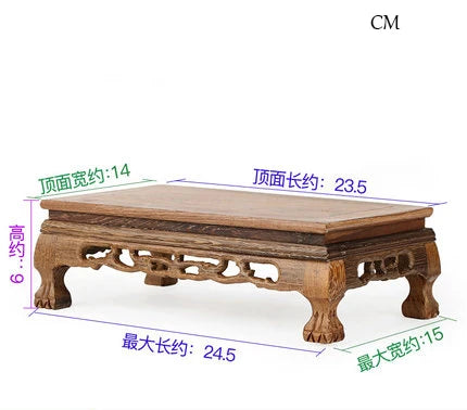 Natural Solid Wood Base for Figurines Statues Stone Bonsai Crafts Wooden Pedestal Display Stand Teapot Tea Pet Plate Vase Base