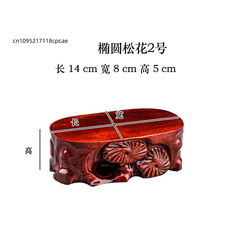 Wooden Display Stand for Crafts, Durable Base for Stone/Figurine/Vase Multi-size Decorative Pedestal for Home Decor