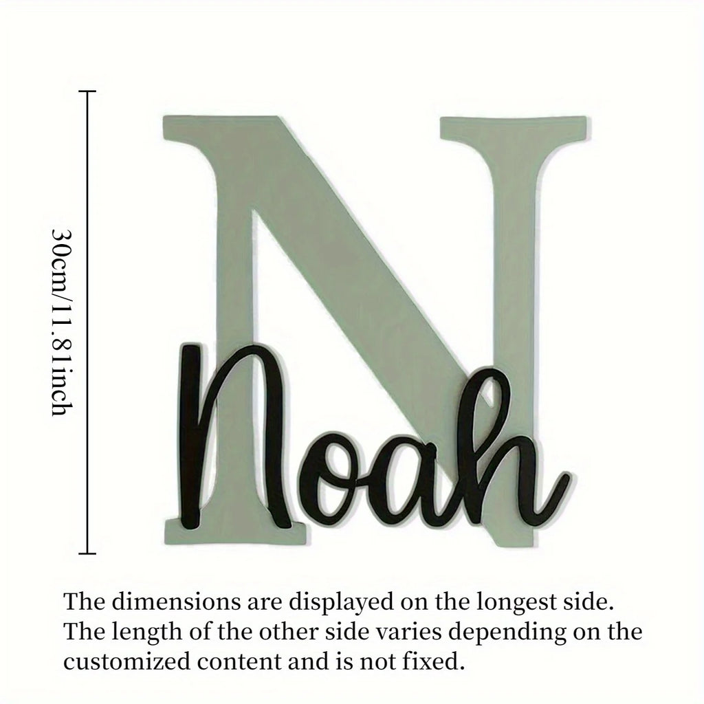 Wooden Name Plate for Children's Room - Customized Door Sign with Baby's Name Ideal Gift for Birth Baptism Wall Decor