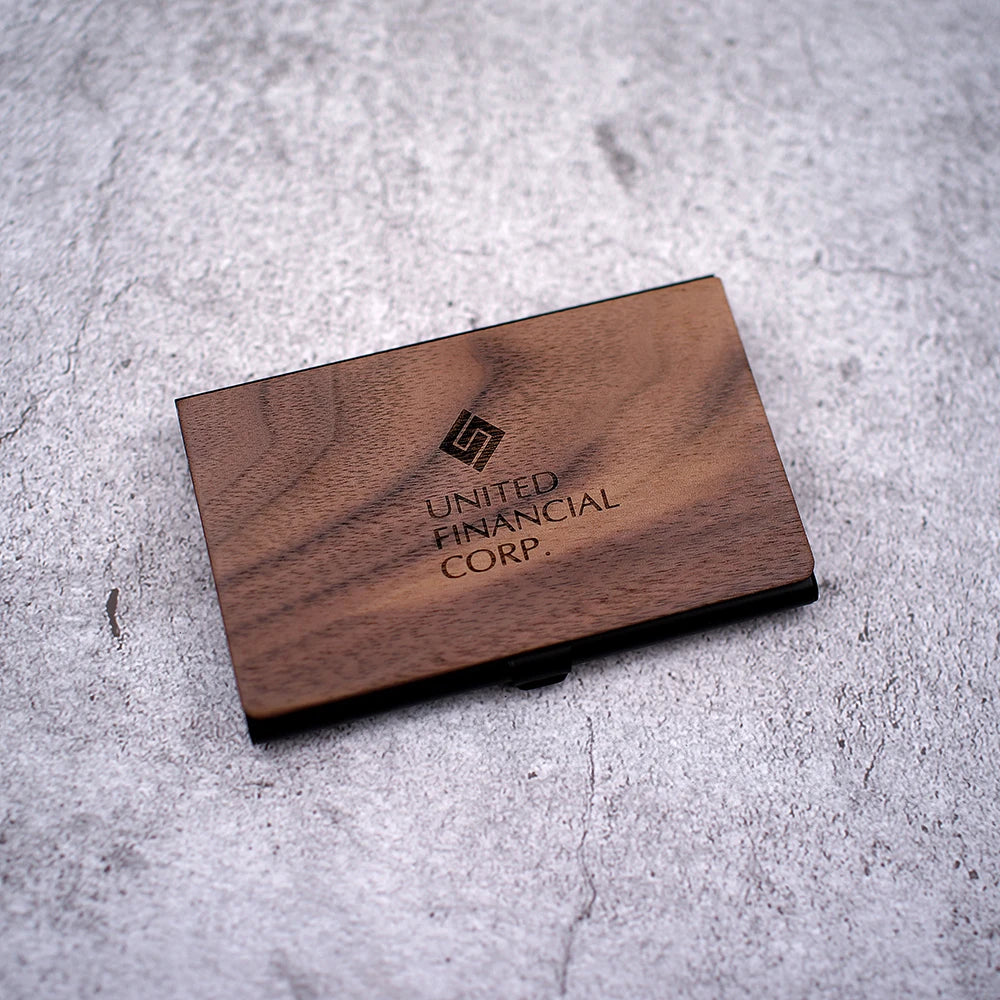 Wood Office Business Card Holder Wooden Clear Transparent Acrylic Counter Top Display Stand Desk Accessories hot sale