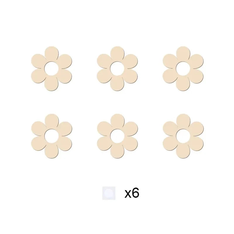 Wooden Flower Wood Cutouts Flowers Wooden Decor Reusable Wall Decor Wall Art For DIY Unfinished Craft Baby Room Wall Decorations