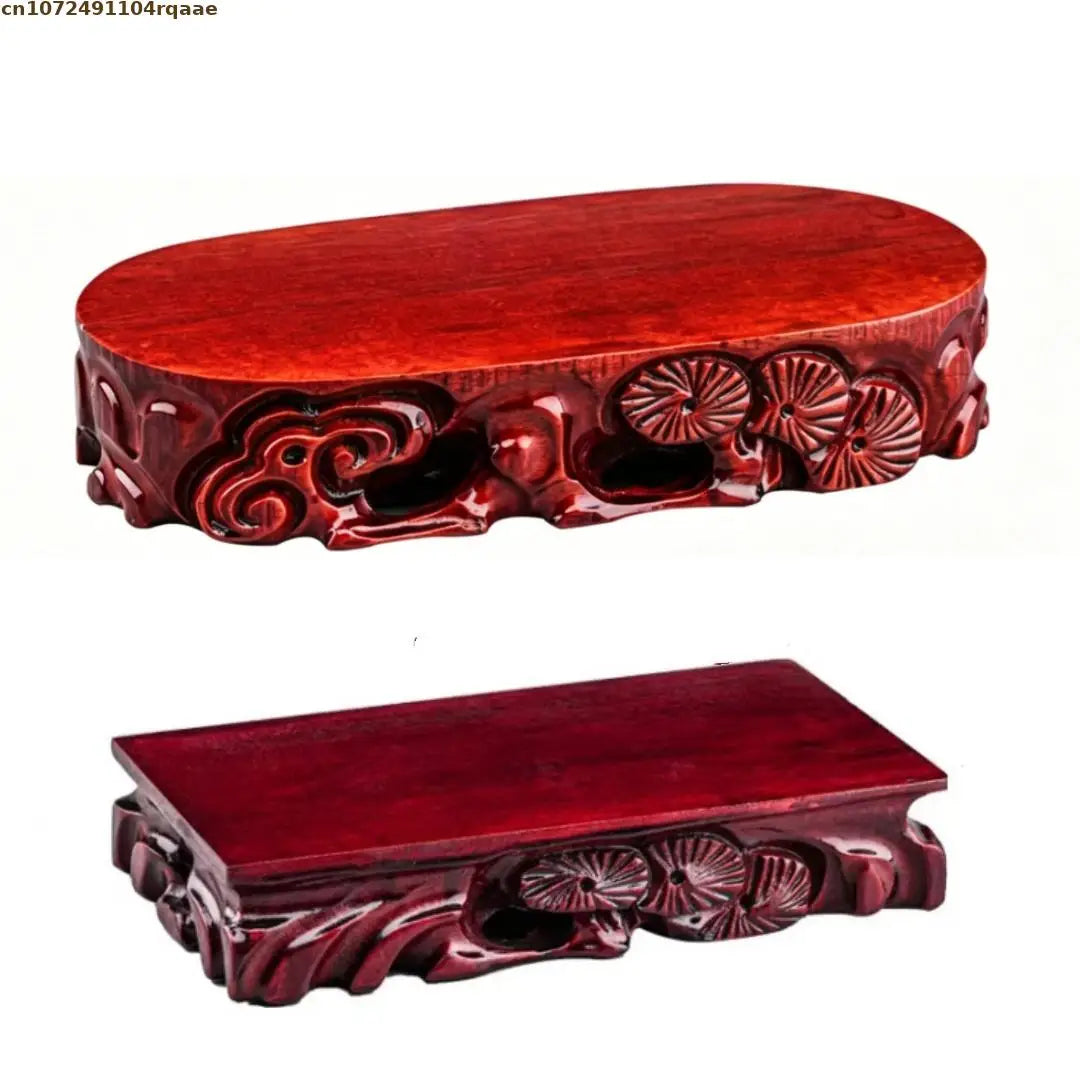 Wooden Display Stand for Crafts, Durable Base for Stone/Figurine/Vase Multi-size Decorative Pedestal for Home Decor