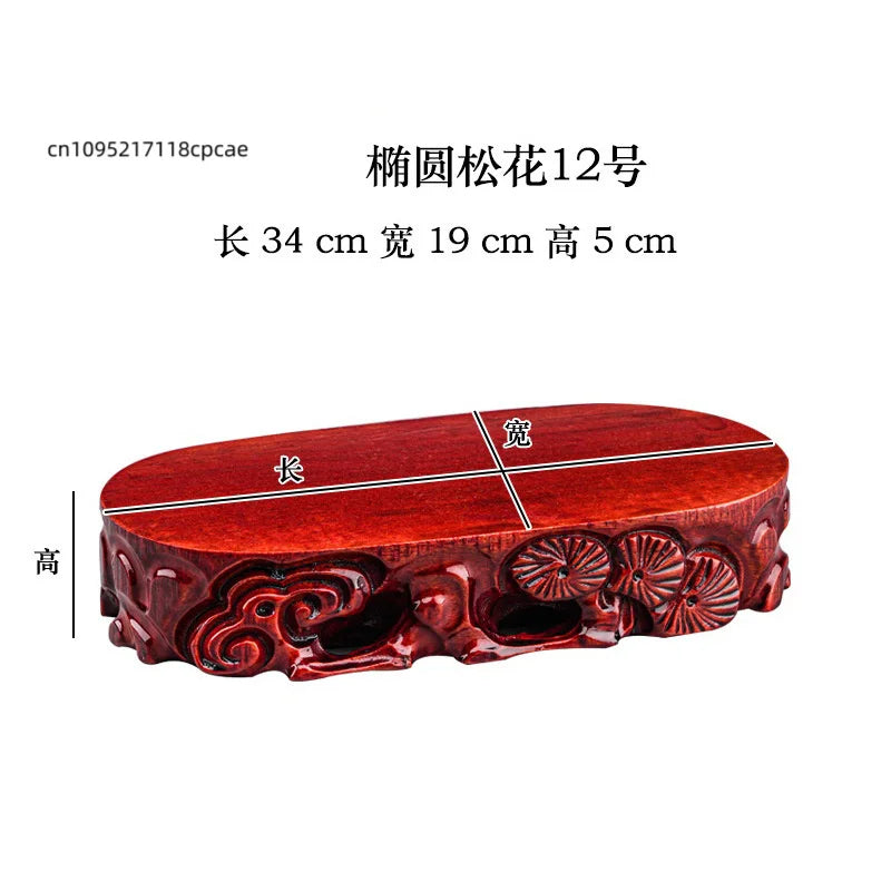 Wooden Display Stand for Crafts, Durable Base for Stone/Figurine/Vase Multi-size Decorative Pedestal for Home Decor